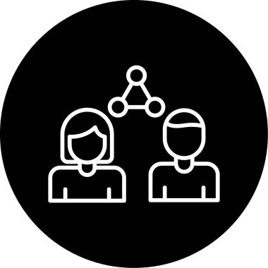 bir grup insan, konsept simgesini paylaşıyor.