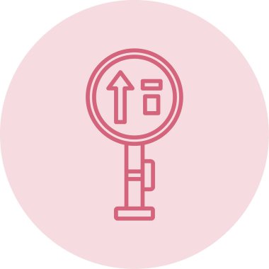 Yol işareti simgesi. Web illüstrasyonu