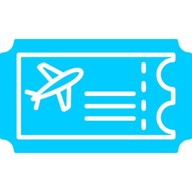 Uçak Bilet simge vektör çizim