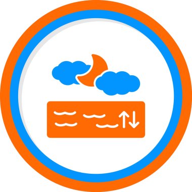 Bir bulut ve ay simgesinin vektör çizimi