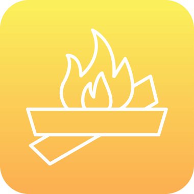 şenlik ateşi simgesi, ağ basit illüstrasyon