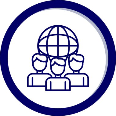 Uluslararası ilişkiler simgesi, vektör illüstrasyonu basit tasarım