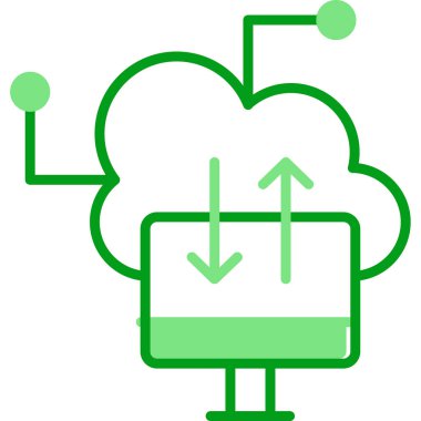 bulut hesaplama web simgesi vektör illüstrasyonu 