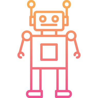 robot. Web simgesi basit illüstrasyon 