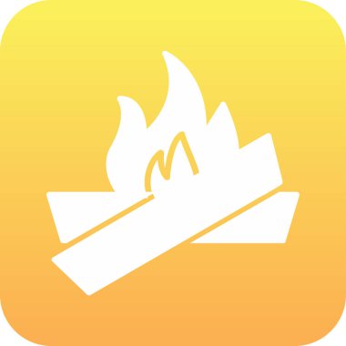 şenlik ateşi simgesi, ağ basit illüstrasyon