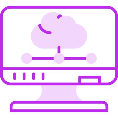 bulut hesaplama web simgesi vektör illüstrasyonu 