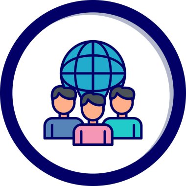 Uluslararası ilişkiler simgesi, vektör illüstrasyonu basit tasarım