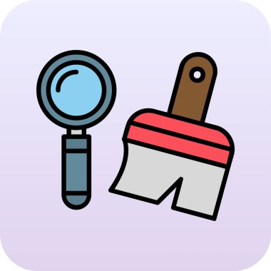 Arkeoloji araçları simgesi, vektör illüstrasyonu