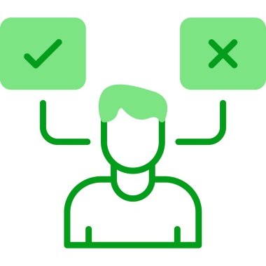 Karar İşaretleyici simgesi, vektör illüstrasyonu  