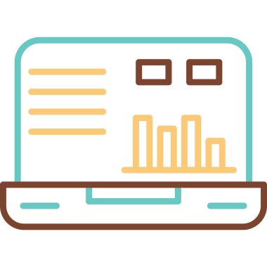 dizüstü bilgisayar simgesi, vektör illüstrasyonu basit tasarım