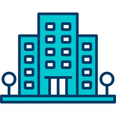 Office Building web simgesi, vektör illüstrasyonu