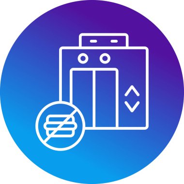 Yemek işareti olmayan asansör, vektör çizimi basit tasarım