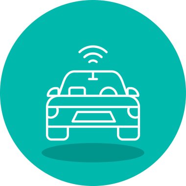 Özerk Otomobil Web simgesi, vektör illüstrasyonu 