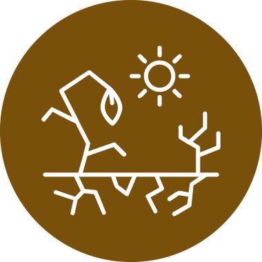 Kuraklık web simgesi, vektör illüstrasyonu, beyaz arkaplanda izole edilmiş küresel ısınma işareti 