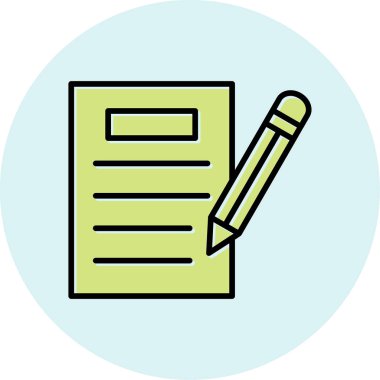 kalem ile doküman. Web simgesi basit illüstrasyon