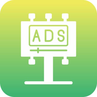 Reklam panosu simgesi, vektör illüstrasyonu basit tasarım