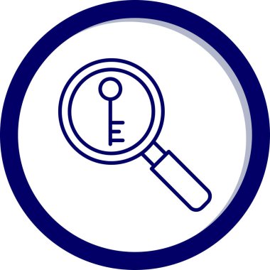 Anahtarlı büyüteç, vektör illüstrasyonu basit tasarım