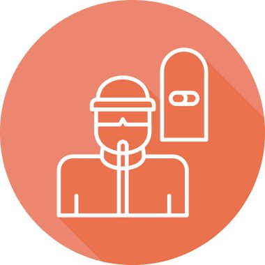 Snowboard modern simgesinin vektör çizimi            