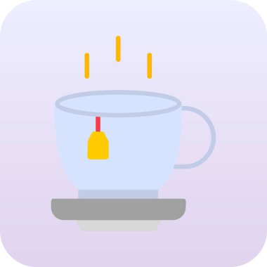 Bir fincan çay ağı simgesi, vektör illüstrasyonu 