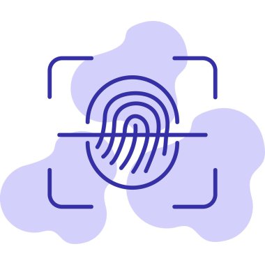 Parmak Tarayıcı Web simgesi, vektör illüstrasyonu