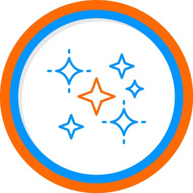 Parıldayan yıldızlar simgesi, vektör illüstrasyonu 