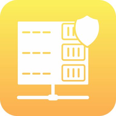 Sunucu Koruma Ağı simgesi basit illüstrasyon              