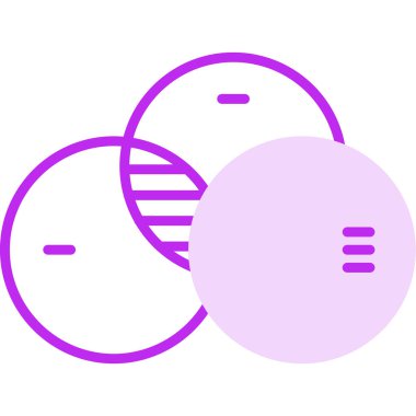 Venn Diyagram Web simgesi vektör çizimi