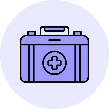 İlk Yardım Kiti tıbbi ikon vektör çizimi