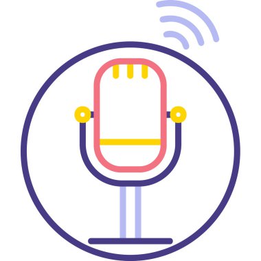 mikrofon web simge vektör çizim 