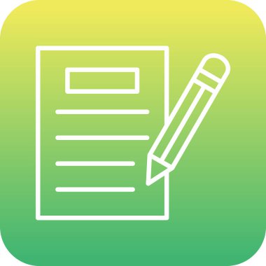 kalem ile doküman. Web simgesi basit illüstrasyon