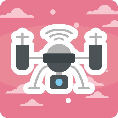 Drone simgesi vektör illüstrasyon tasarımı