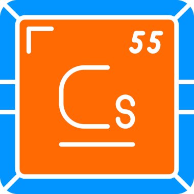 Sezyum modern simgesinin vektör illüstrasyonu                      