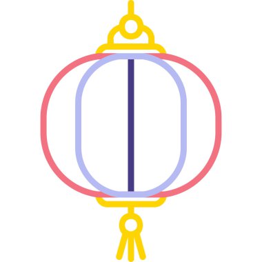 Oriental kağıt fener ağ simgesi, vektör illüstrasyonu 