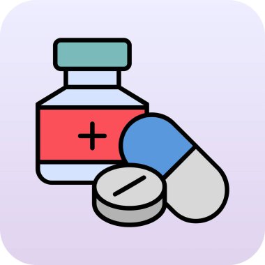 ilaç hapları simgesi, basit vektör illüstrasyonu 