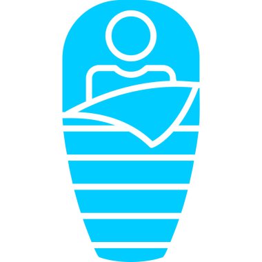 Uyku Torbası web simgesi vektör illüstrasyonu