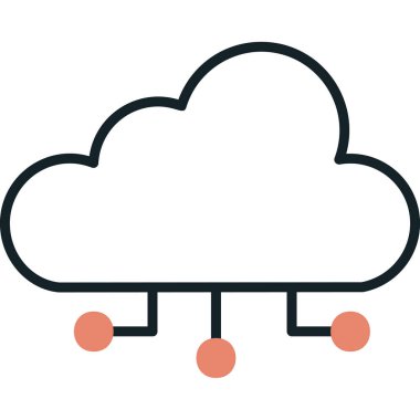 bulut hesaplama web simgesi vektör illüstrasyonu 