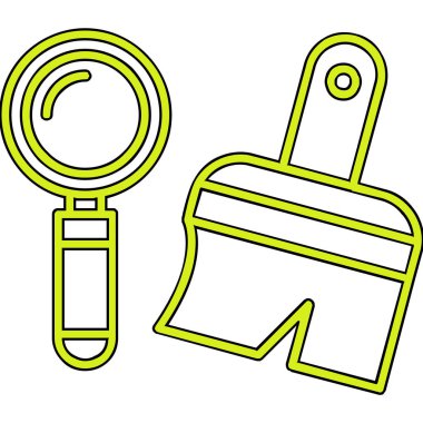 Arkeoloji araçları simgesi, vektör illüstrasyonu