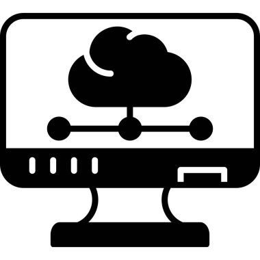 bulut hesaplama web simgesi vektör illüstrasyonu 