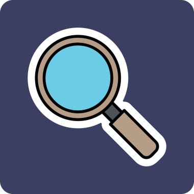 Büyütme cam simgesi, vektör illüstrasyonu 