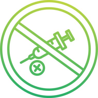 Uyuşturucu ikonu yok. Web simgesi vektör illüstrasyonu