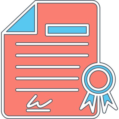 Diploma simgesi, vektör illüstrasyonu basit tasarım