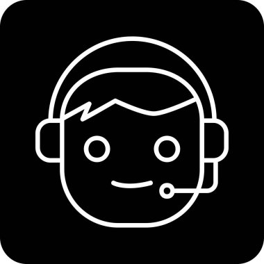 Çağrı Merkezi, operatör simgesi vektör çizimi