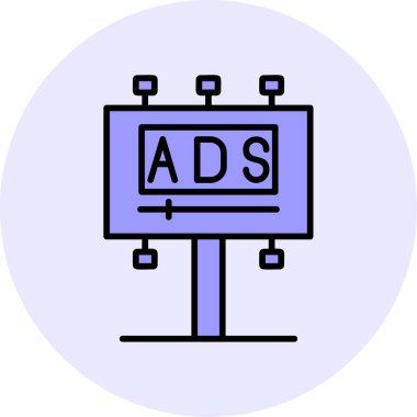 Reklam panosu simgesi, vektör illüstrasyonu basit tasarım