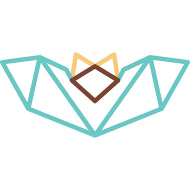 kağıt yarasa simgesi ince çizgi biçiminde