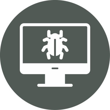 bilgisayar virüsü simgesi, vektör illüstrasyonu basit tasarım