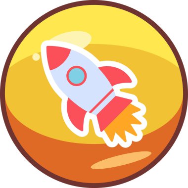 İzole edilmiş arkaplanda roket ağ simgesi