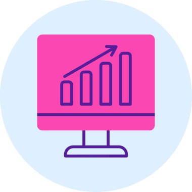 Analytics icon, vector illustration simple design