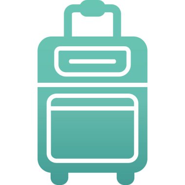 Bavul web simgesi, vektör çizim