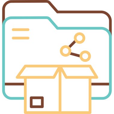 Dropbox ve depolama simgesi, vektör illüstrasyonu 