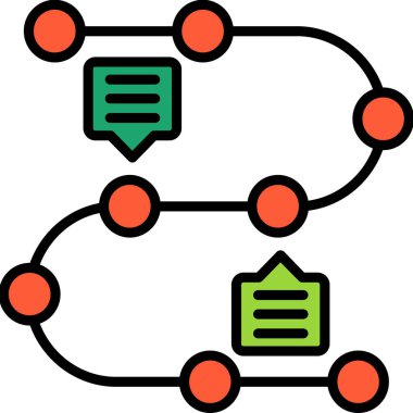 Zaman çizgisi modern simgesinin vektör illüstrasyonu       